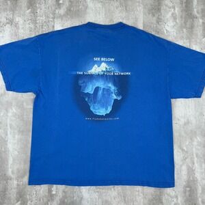Vintage Fluke Networks T-Shirt Mens XL Blue Internet Electronics Servers Network
